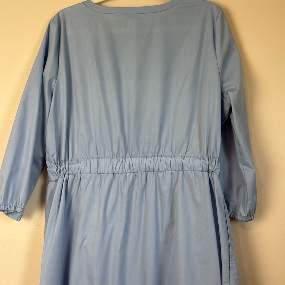 Croft & Barrow Sky Blue Splitneck Shirt Dress Size L Cotton Blend - Picture 10 of 10